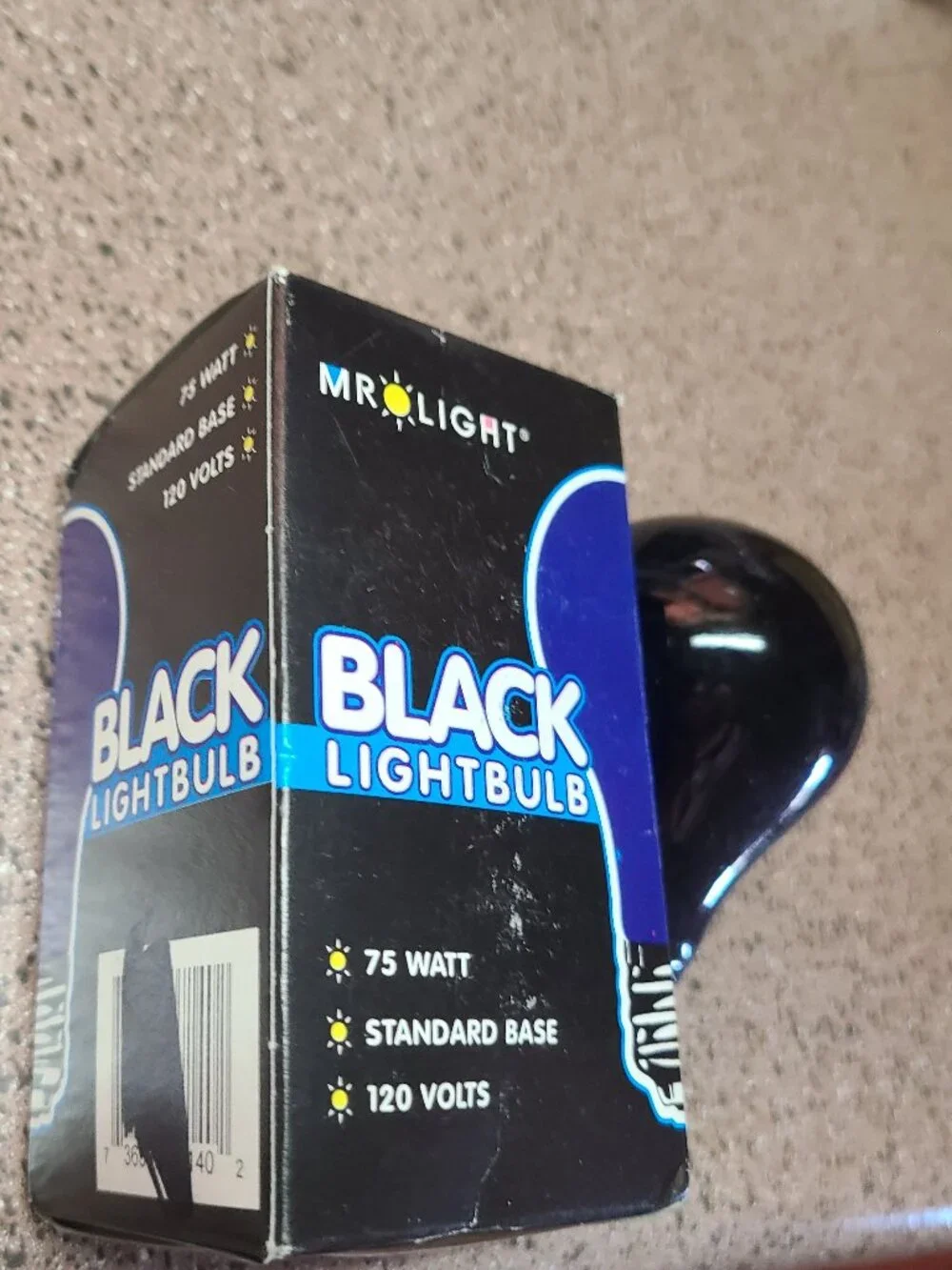 3 New BLACK LIGHT 75 Watt 120V Standard Household Light Bulb Mr. Light